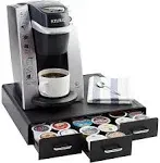 Amazon Basics Coffee Pod Storage Organizer Drawer for K-Cup Pods, 36 Pod Capacity, Black