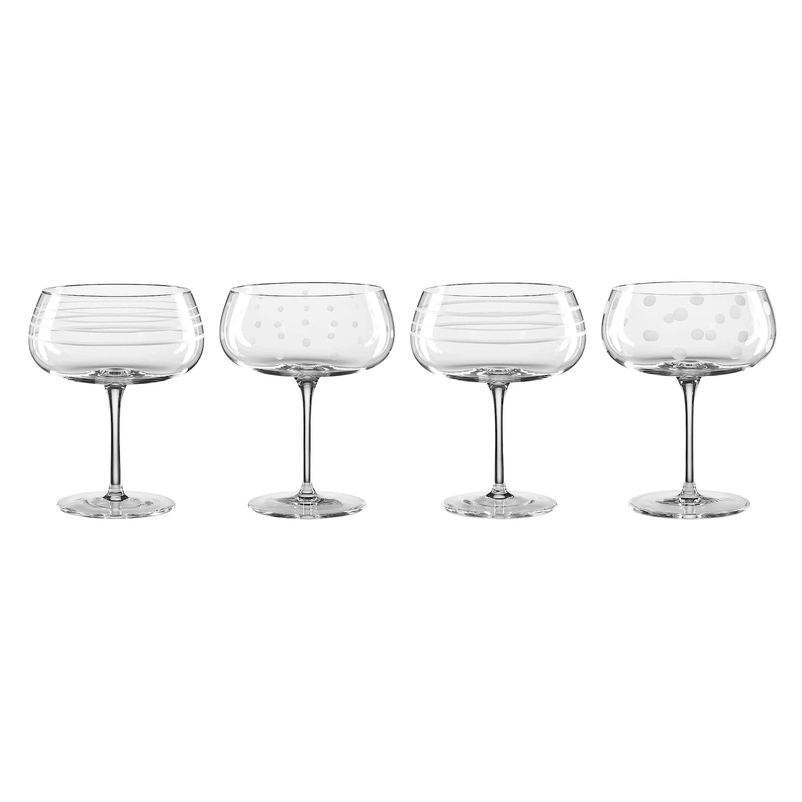 Oneida Mingle Etched Cocktail Glasses (Set of 4)