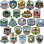 U.S. National Parks Magnet Set by Classic Magnets, 23-Piece Set, White