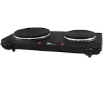 Elite Gourmet Double Flat Electric Buffet Burner, 1500w Griddle Hot Plate New