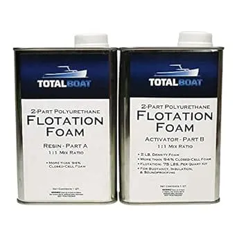 TotalBoat Flotation Foam - 2 Part Expanding Polyurethane Marine Pour Foam For Boat Floatation, Insulation And Soundproofing (2 LB Density, 2 Quart Kit)