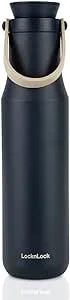 LocknLock Metro Bottle Double-Wall Insulated Stainless Steel with Silicone Handle, 24 oz, Navy