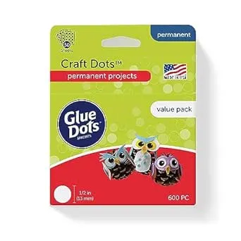 Glue Dots, Craft Dots Value Pack, Double-Sided, 1/2", .5 Inch, 600 Dots, DIY Craft Glue Tape, Sticky Adhesive Glue Points, Liquid Hot Glue Alternative, Clear