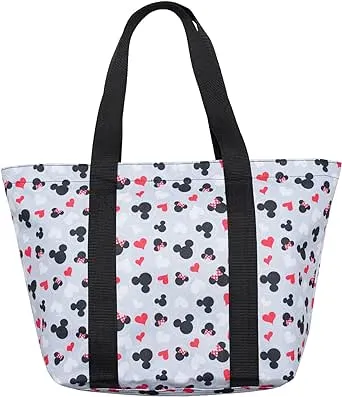 Disney Tote Mickey & Minnie Mouse Icon Print Zipper Travel Bag