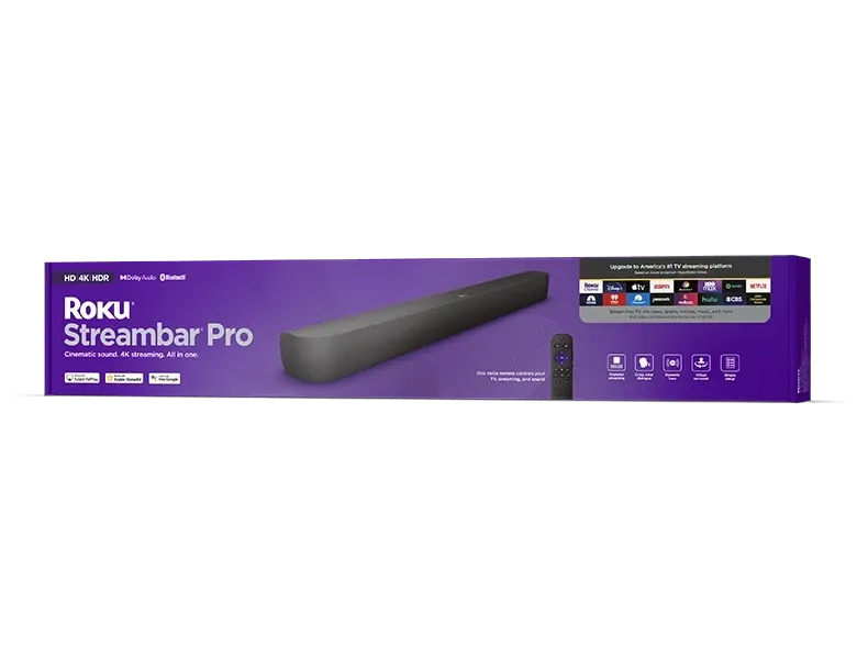 Roku Streambar Pro 4K/hd/HDR Streaming Media Player