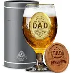 CROWNLY CRYSTAL® Gold Birthday Gifts for Dad Birthday Gifts Beer Glasses Daddy B