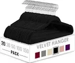 Utopia Home Velvet Hangers 50 Pack - Non-Slip Clothes Hangers - Black Hangers - Suit Hangers with 360 Degree Rotatable Hook - Heavy Duty Coat