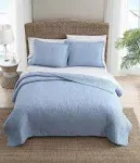 Tommy Bahama Solid Costa Sera Cotton Quilt, Blue, Twin