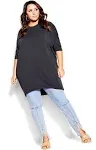 City Chic | Women's Plus Size Oversize Longline Top - Navy - 18W