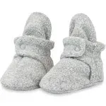 Zutano Cozie Fleece Gripper Baby Bootie - Heather Gray