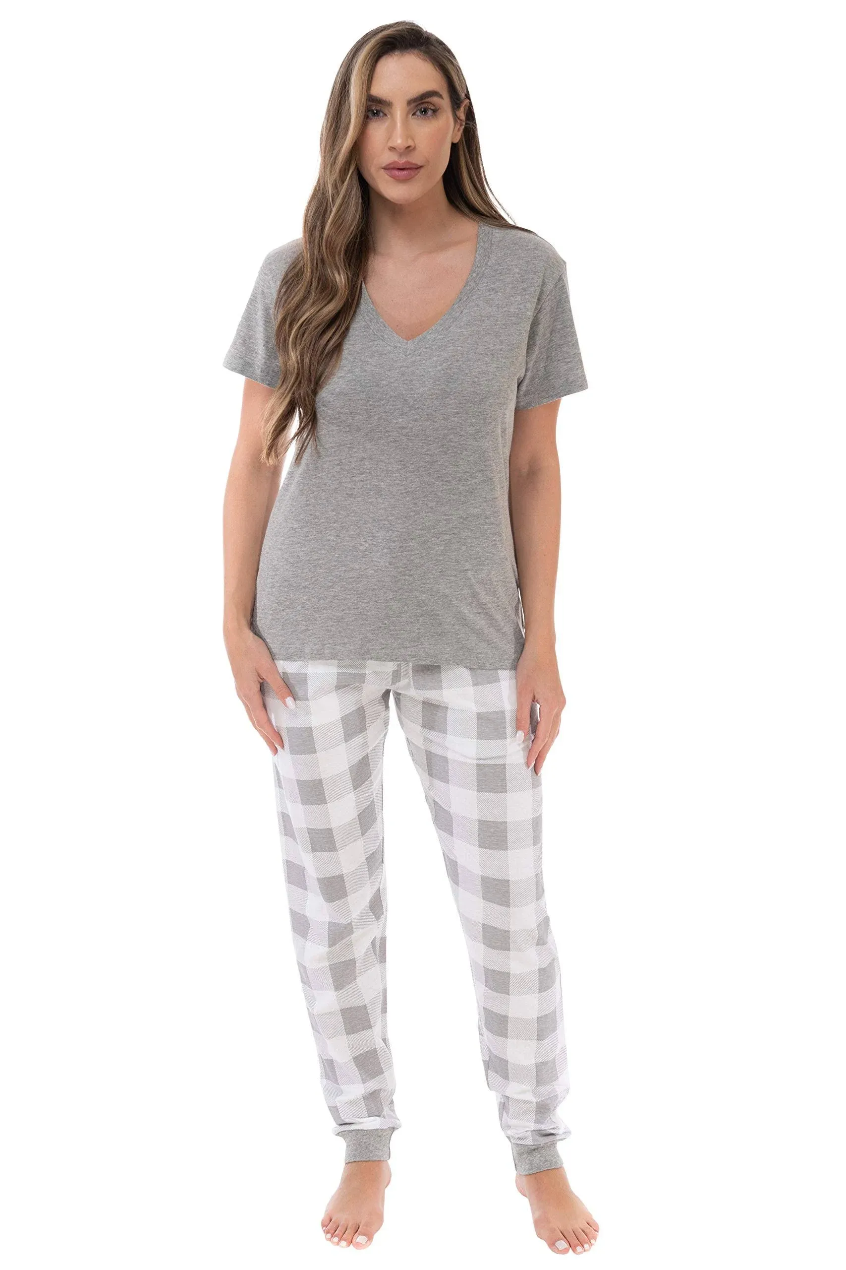 Just Love Pajama Jogger Pant Set Sleepwear Pjs - Buffalo Plaid and Tie Dye