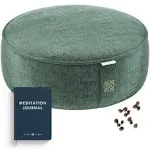 Mindful and Modern Velvet Meditation Cushion - Luxury Zafu Floor Pillow for Y...