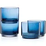 Lenox Tuscany Classics Stackable 4-Piece Short Glasses, Blue