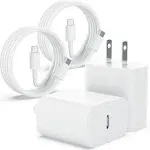 iPhone 15 Charger Fast Charging, iPad Charger 2Pack 20W USB C Fast Wall Charger with 6ft Type C to C Cable for iPhone 15/15 Plus/15 Pro/15 Pro Max