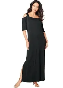 Roaman's Plus Size Women's Ultrasmooth Fabric Cold-Shoulder Maxi Dress