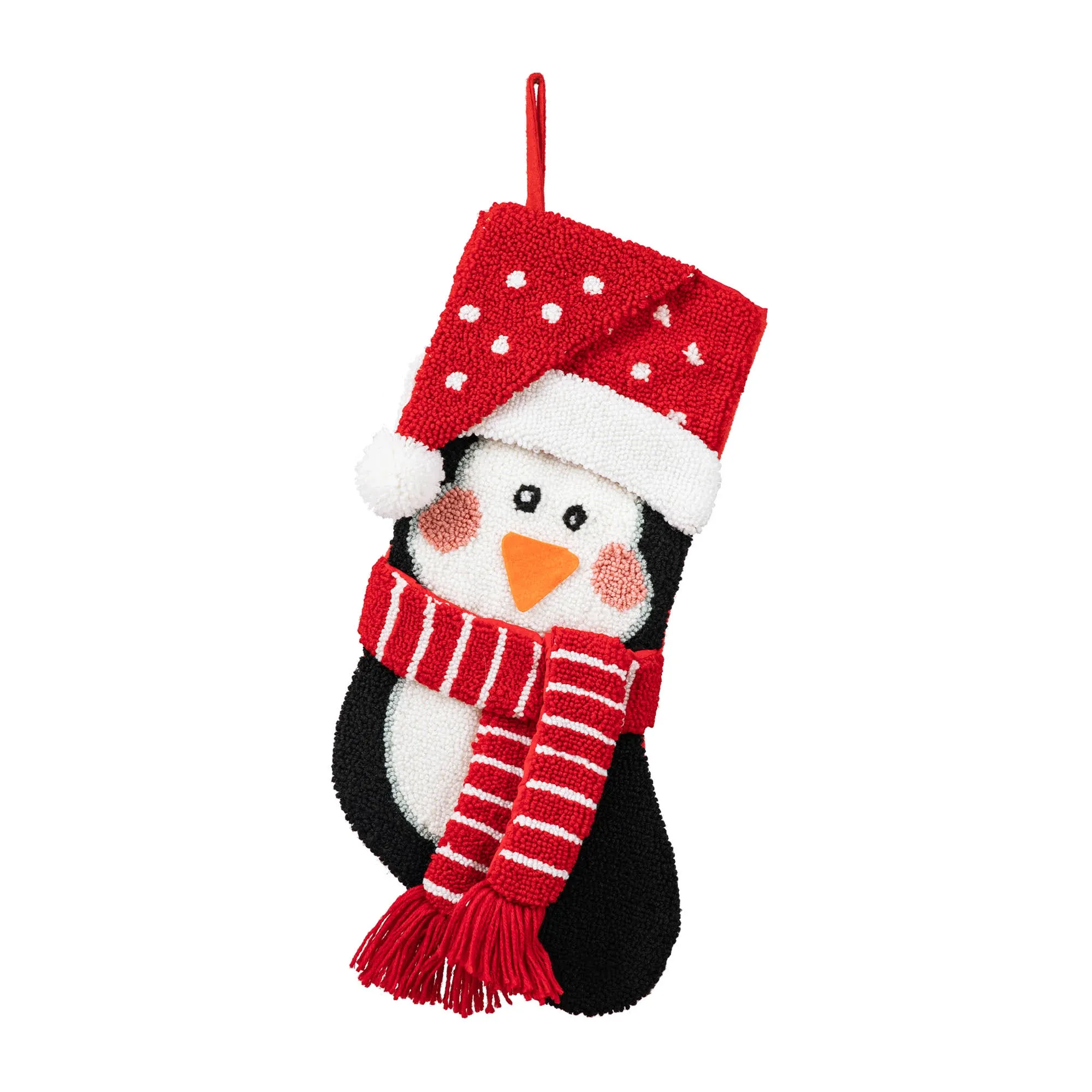 Hooked 3D Penguin Christmas Stocking - Glitzhome