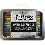 Set 1 Distress Watercolor Pencils - Tim Holtz - 12/Pkg