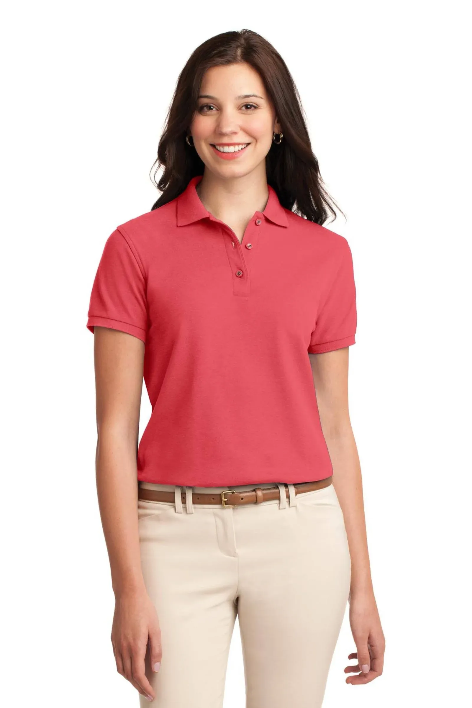 Port Authority L500 Ladies Silk Touch Polo - Hibiscus - M