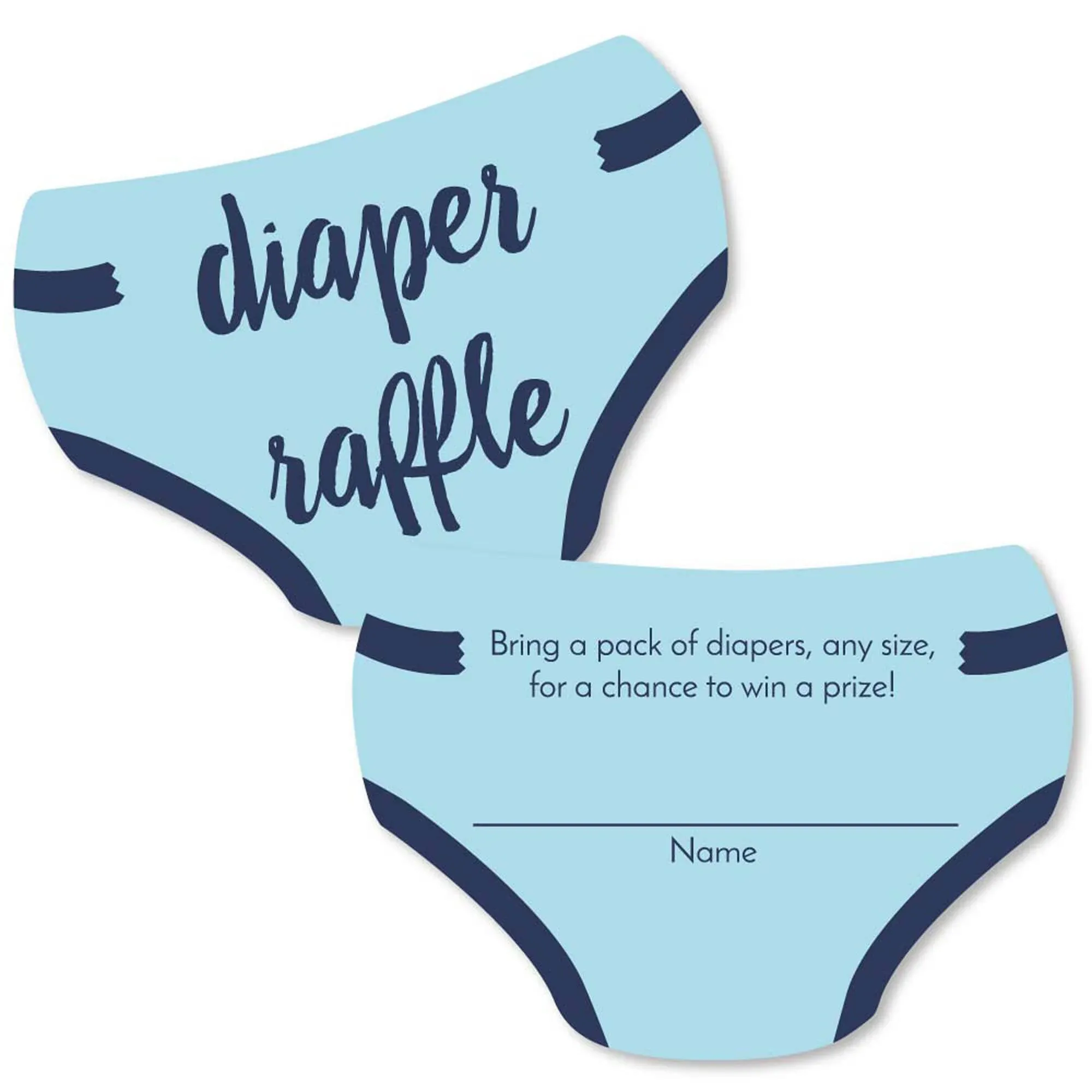 Big Dot of Happiness - Baby Boy - Diaper Shaped Raffle Ticket Inserts - Blue Baby ...