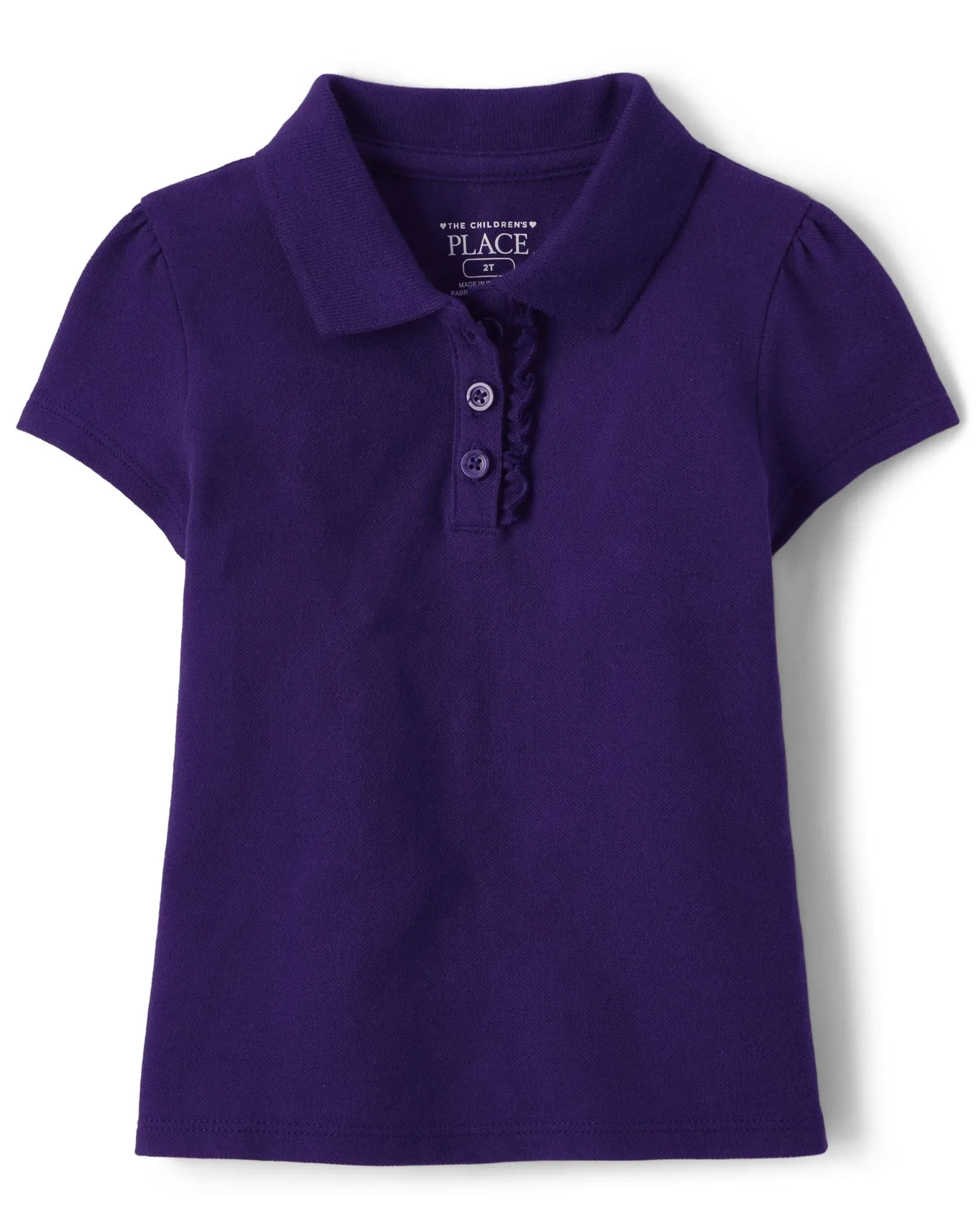 The Children's Place girls Short Sleeve Ruffle Pique Polo