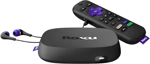 Roku Express 4K+ | Roku Streaming Device 4K/HDR, Roku Voice Remote, Free &amp; Live 