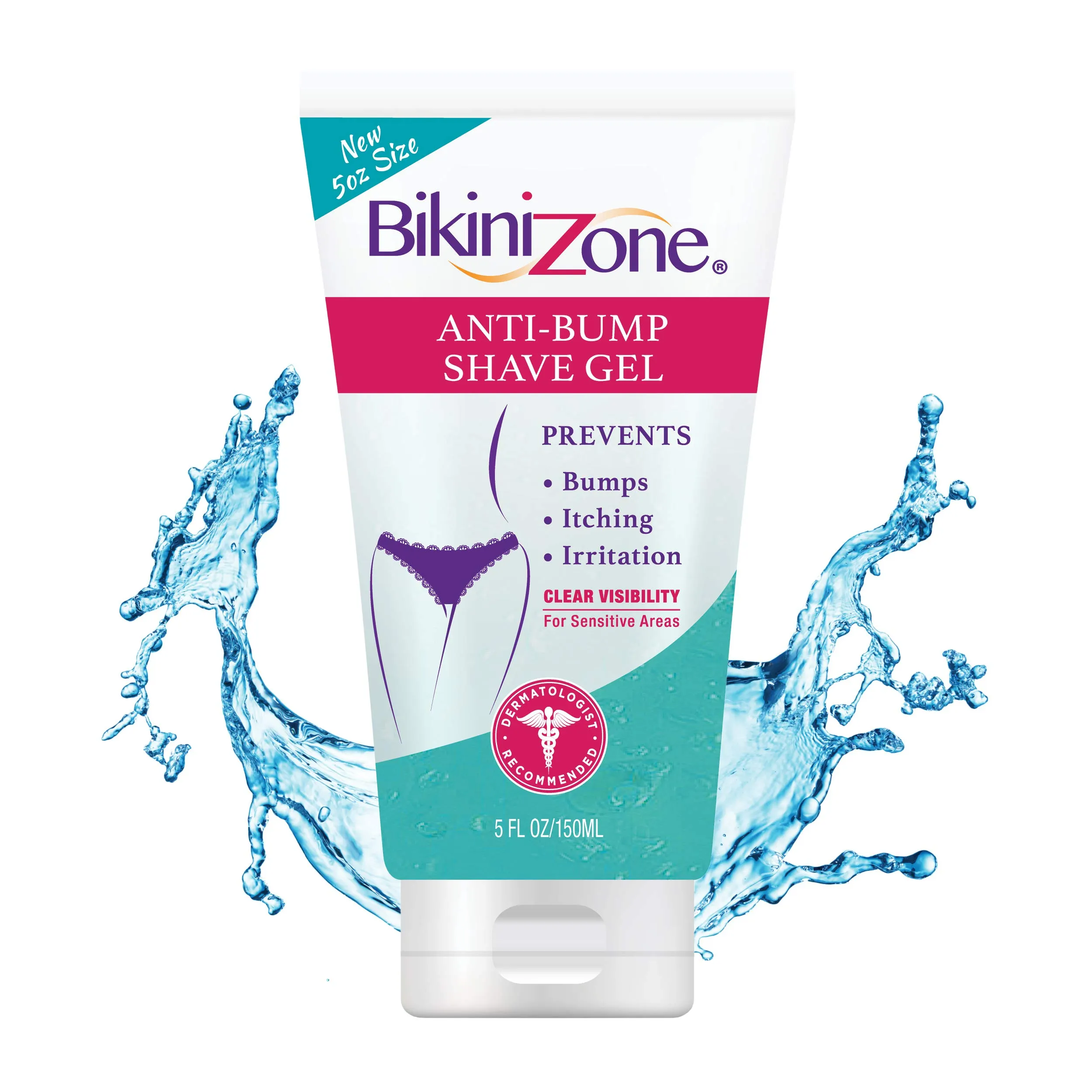 Bikini Zone Anti-Bumps Shave Gel - Close Shave w/No Bumps, Irritation, or Ingrown Hairs - Dermatologist Recommended - Clear Full Body Shaving