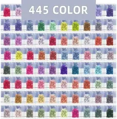 ARTDOT Beads for Diamond Painting Accessories 89000 Pieces 445 Colors Round Beads Sparkle Rhinestones for Nails Diamond Art Crafts