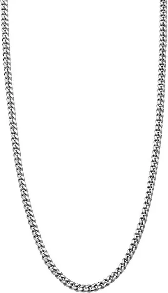 Miabella Italian Heavy 925 Sterling Silver Thick 3.2mm, 5mm, 7mm Curb Cuban Link Chain Necklace for Men Made in Italy