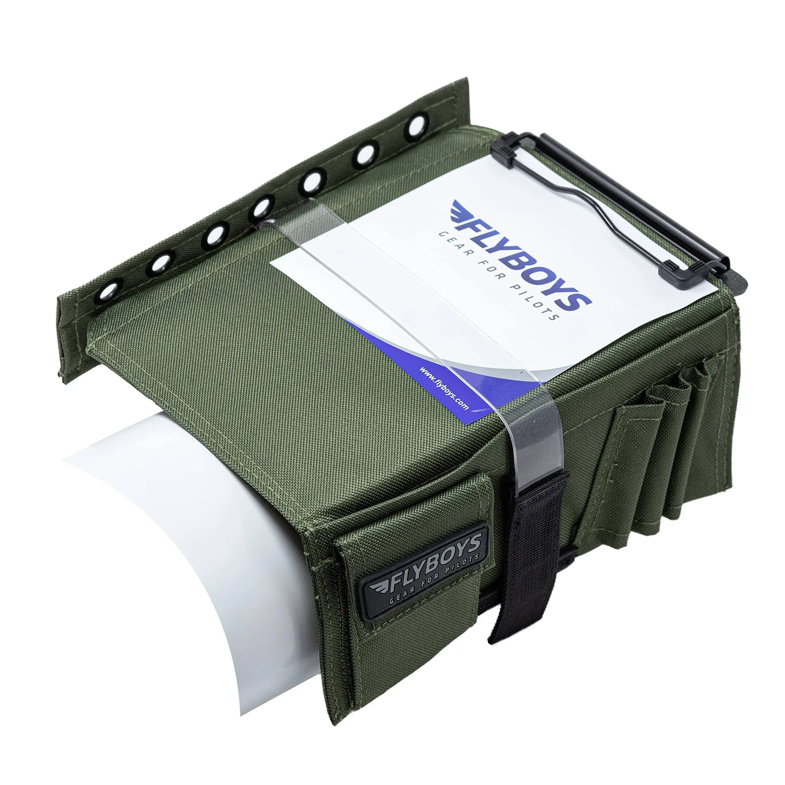 Pilot Kneeboard | With Eyelets and Clipboard, Green