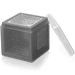 3-in-1 Cube Grater With Fine, Ribbon, And Coarase Blades In Grey