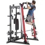 Marcy Smith Machine Cage System Home Gym Multifunction Rack Red