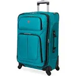 SwissGear Sion Softside Expandable Luggage, Teal, Checked-Medium 25-Inch