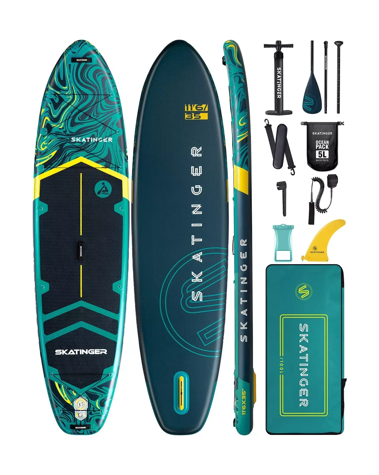 11'6×35" Super Wide Inflatable Stand Up Paddle Board, Ultra Stable Wide SUP