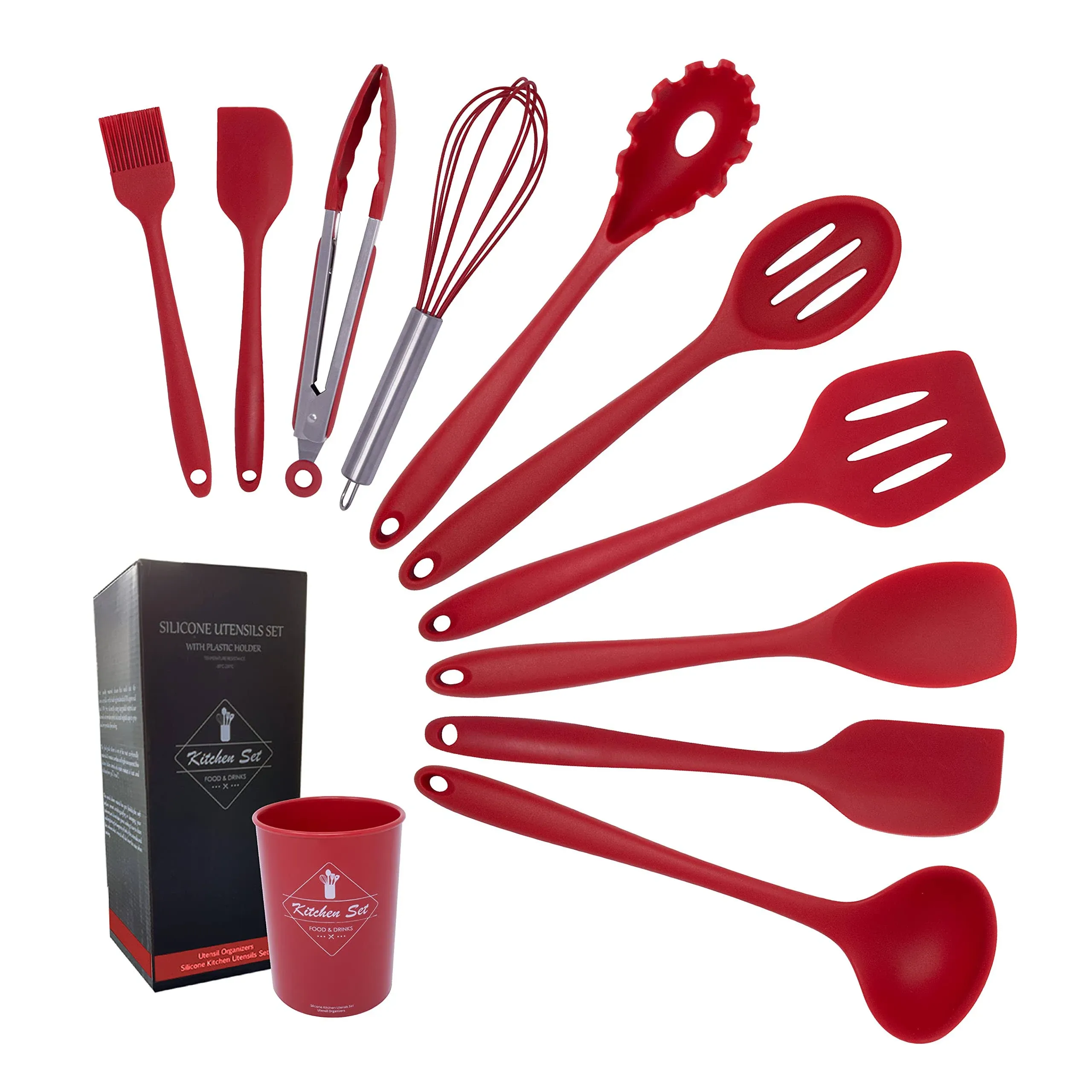 11 Pieces Cooking Utensils Set, Silicone Kitchen Utensil Spatula Set for Nonstic