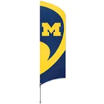 MICHIGAN WOLVERINES 8.5 FOOT TALL TEAM FLAG 11.5&#039; POLE SIGN BANNER UNIVERSITY