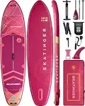 Skatinger 11'6×35" Super Wide Inflatable Stand Up Paddle Board, Ultra Stable Wide Sup for 2+1 People/Family/Big Size W/Shoulder Strap, 100L Backpack