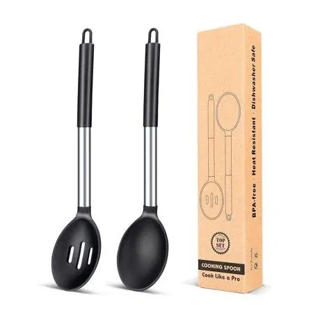 Pack of 2 Large Silicone Cooking Spoons