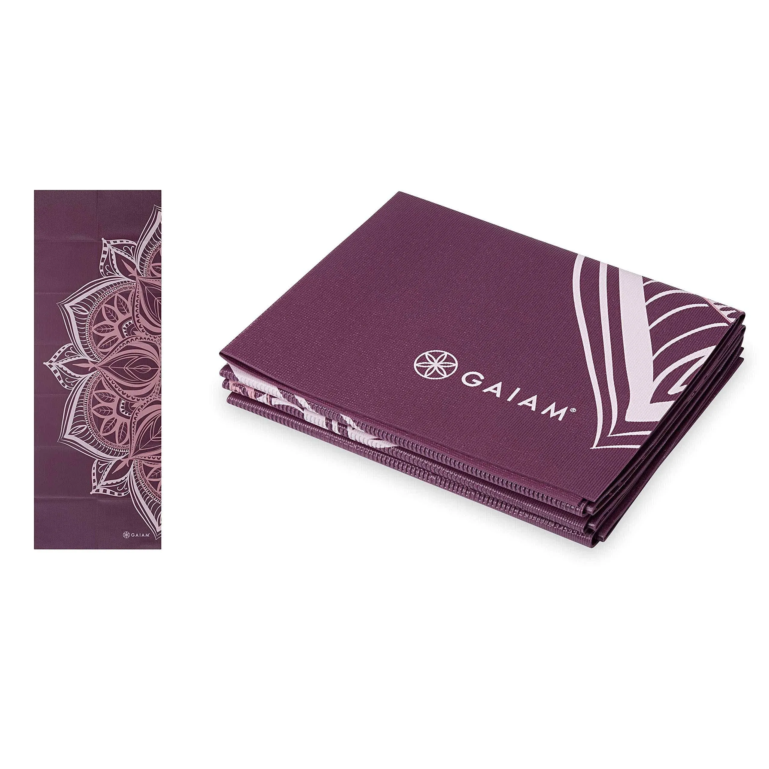 Gaiam 2mm Foldable Yoga Mat Cranberry Point