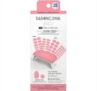 Dashing Diva Glaze Mani Pedi Kit​ - The Bitesize Blue Glaze - Comes with LED Nail Lamp - Long Lasting, Semicured Gel Nail Strips for Toes & Hands