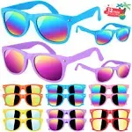 GINMIC Kids sunglasses bulk, Kids Sunglasses Party Favor, 12Pack Neon Sunglasses with UV400 Protection for Kids, Boys and Girls Age 3-8, Goody Bag Favors, Great Gift for Pool, Birthday Party Supplies