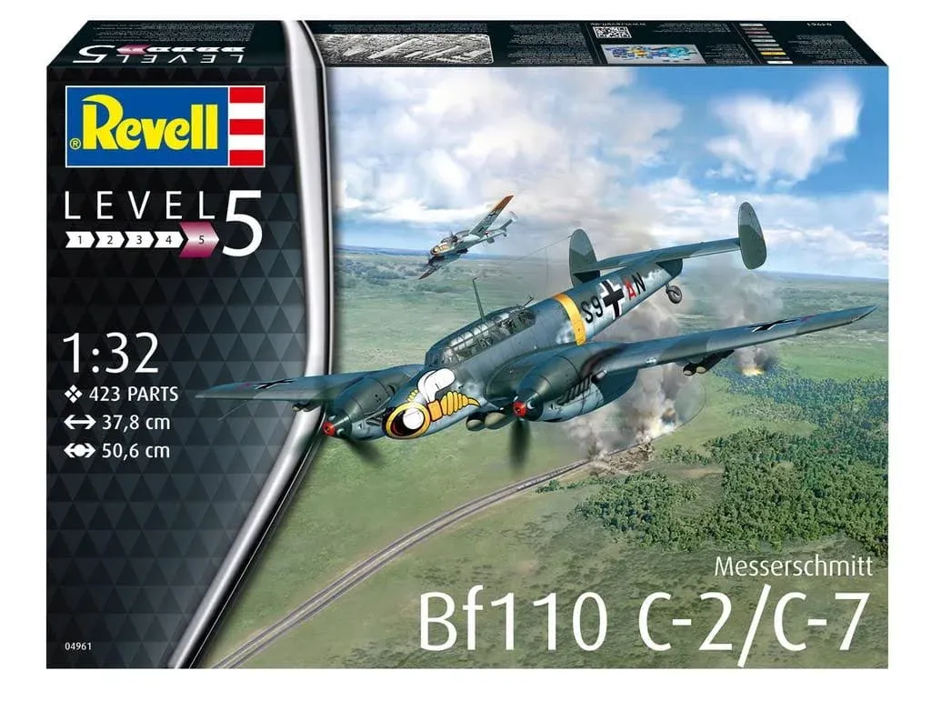 Revell RV04961 04961 4961 1:32 Messerschmitt Bf110 C-7 Plastic Model Kit, Various, 1/32