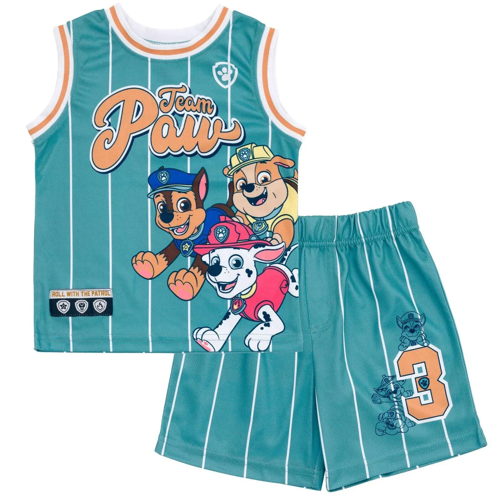 Paw Patrol Chase Marshall Rubble Little Boys Mesh Jersey Tank Top and Basketball ...