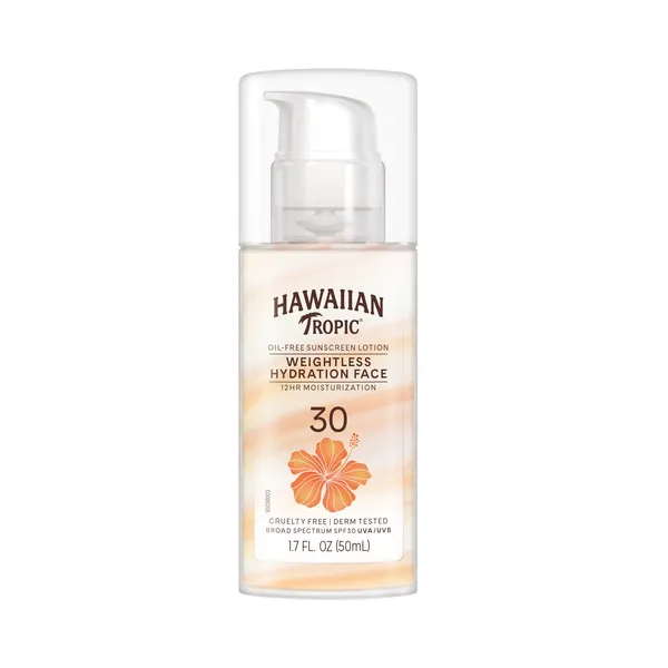 Hawaiian Tropic Silk Hydration Weightless Face Sunscreen Lotion, SPF 30