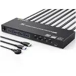 USB 3.0 KVM Switch HDMI 4 Port Support 4K@60Hz 2K@120Hz Simulation EDID,MLEEDA HDMI USB Switch for 4 Computers Share 1 Monitor and 4 USB 3.0 Port,with Desktop Controller and KVM Cables