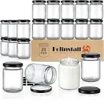 Folinstall 8 oz Small Glass Jars with Airtight Lids (20 Pcs)