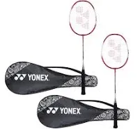 YONEX ZR 100 Light Aluminium Badminton Racquet with Full Cover (Black & Black, Made in India) Set of 2