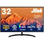 Jlink Computer Monitor FHD 32 inch Monitor, 1920x1080P 60Hz 104% sRGB Display w/HDMI VGA 3.5mm Audio, HDR, VA Screen w/Freesync, Tilt,VESA Mount