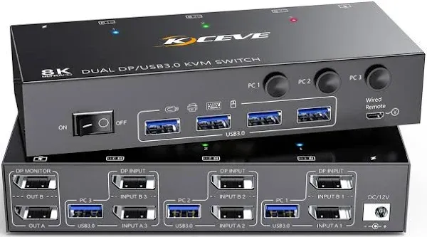 KVM Switch for 2 Monitors and 2 Computers