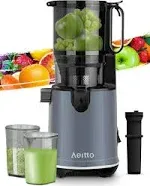 Juicer Machine, Aeitto Cold Press Juicer with 5.3" Large Feed Chute, 1.7L Large Capacity Whole Masticating Juicer for Fruits and Vegetables, 250W