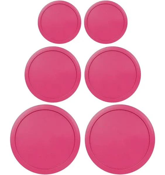 Replacement Lids for Pyrex Containers (2) 2-Cup (2) 4-Cup (2) 7-Cup (Fuchsia)